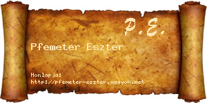 Pfemeter Eszter névjegykártya